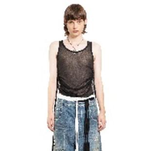 春夏新品 男士 背心 黑色 Ruched Ann Boris Demeulemeester