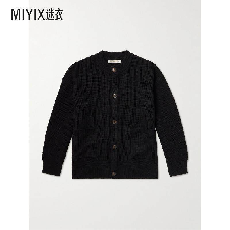 FrizmWORKS 男款罗纹羊毛混纺针织开衫 迷衣时尚