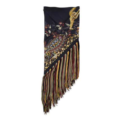 Etro 艾绰 女士 FW26 围巾 details 黑色流苏边真丝(for)