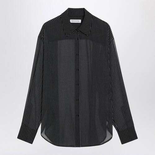 The Frankie Shop 女士 FW25 衬衫 PERI 黑色半薄纱条纹