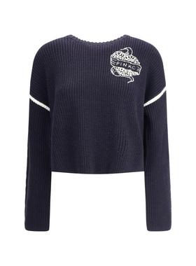 Pinko 女士 FW25 毛衣 Alicudi 標誌嵌花毛衣