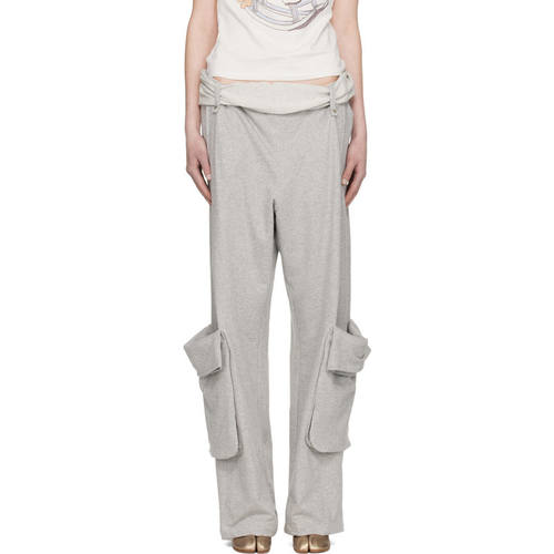 OPEN YY 女士 运动长裤 灰色 Rolled Waist Sweat 工装裤