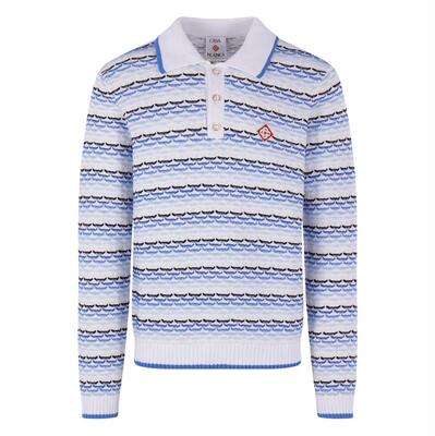 Casablanca 男士 SS26 POLO衫 条纹Logo嵌花