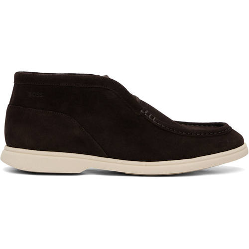 Boss 博斯 男士 靴子 BOSS 棕色 Suede Stitching Details 沙漠靴