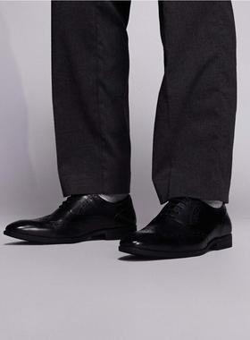 Schuh 男士 鞋靴 Row broguing 绑带皮质黑色德比鞋