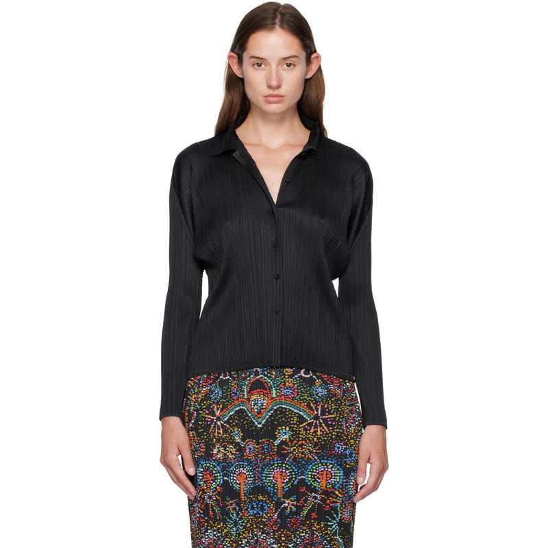 Pleats Please Issey Miyake 女士 上衣 黑色 Basics 衬衫