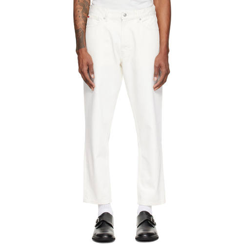 Hugo 雨果 男士 牛仔长裤 HUGO 白色 Relaxed-Tapered-Fit 牛仔裤