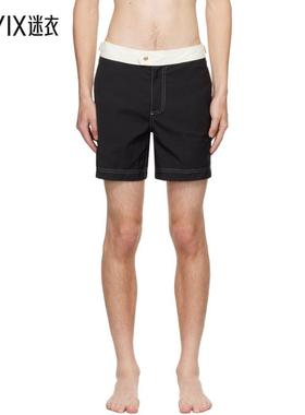 Tom Ford汤姆 福特 男款黑色 Nylon Contrast 泳裤 迷衣时尚