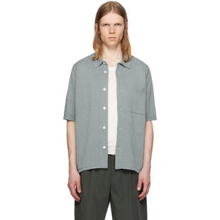 Norse Projects 男士 衬衫 蓝色 Rollo Cotton Linen 短袖衬衫