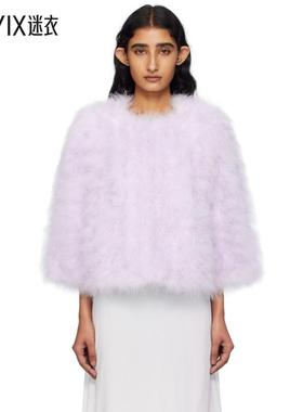 Yves Salomon 女款粉色 Short Feather 夹克 迷衣时尚