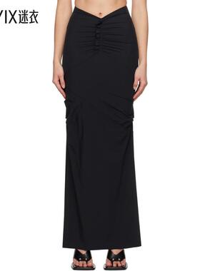 Paris Georgia女士 黑色 Minimal Ruffle 半身裙 迷衣时尚