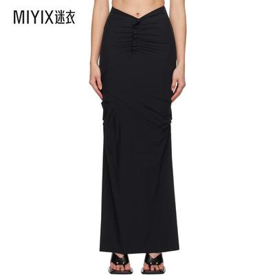 Paris Georgia女士 黑色 Minimal Ruffle 半身裙 迷衣时尚