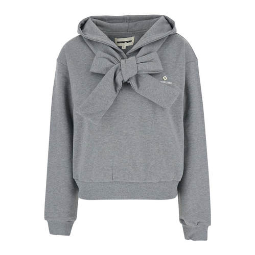Shushu/Tong 女士 FW26 卫衣 灰色 Tie Front Bow 连帽衫