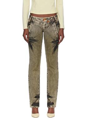 Miss Sixty 女士 牛仔长裤 绿色 KNWLS 联名 Tie-Dye 牛仔裤