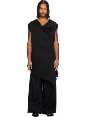 julius 男士 T恤 黑色 Umbra Drape Tunic T 恤