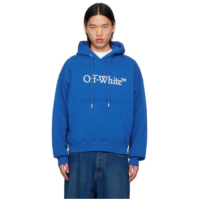 Off-White 男士 FW24 卫衣 蓝色 Big Bookish Skate 连帽衫