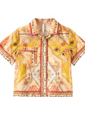 Zimmermann 兹默曼 女童 上衣 Wylie 口袋印花棉质衬衫童装