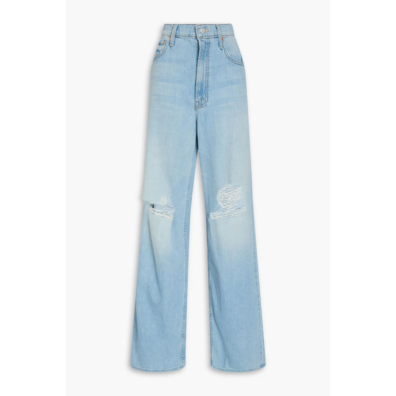 Mother Denim 女士 牛仔长裤 磨破高腰阔腿牛仔裤