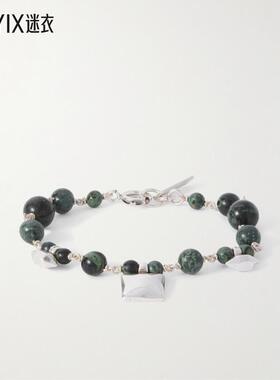 【秋冬新品】isabel marant 男款Jack 镀银碧玉珠饰手链 迷衣时尚