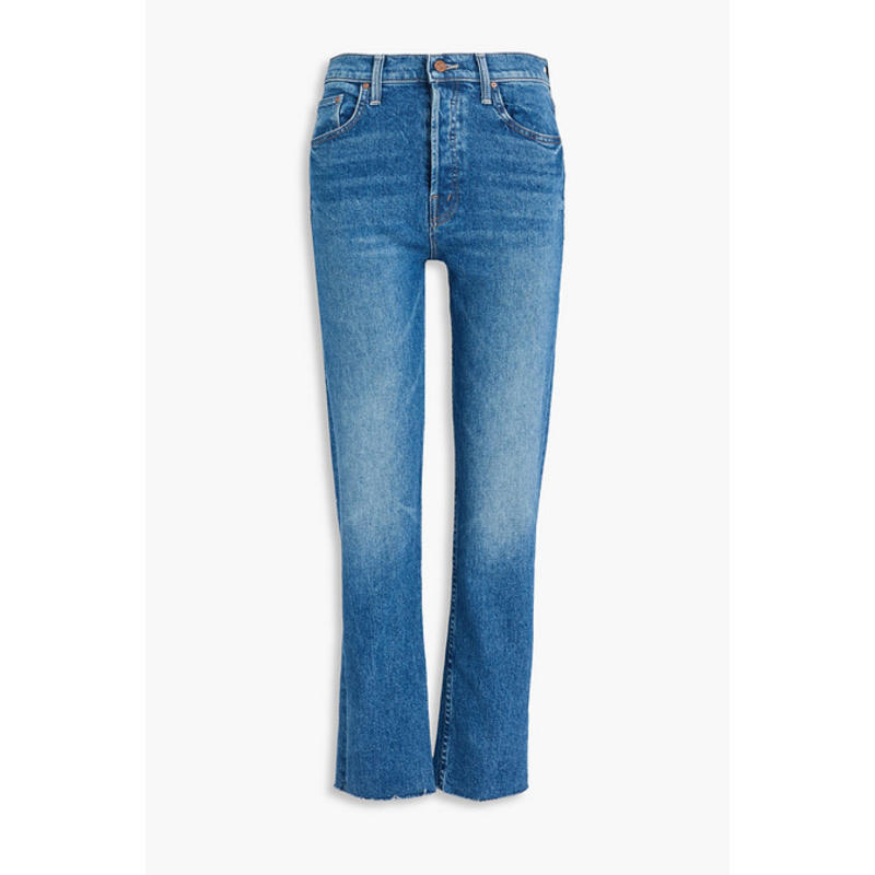 Mother Denim 女士 牛仔长裤 Tomcat 短款磨破高腰直筒牛仔裤