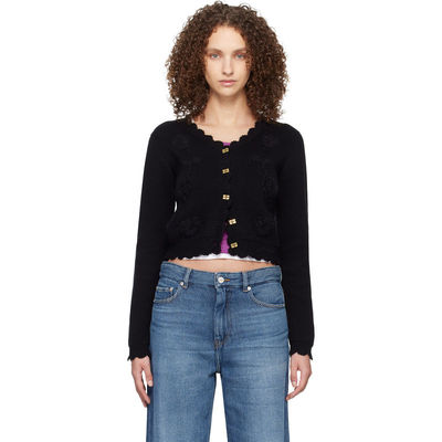 Ganni 甘尼 女士 开衫 GANNI 黑色 Crochet Appliqué