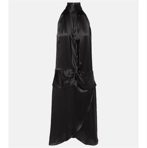 Nina Ricci 莲娜丽姿 女士 中长连衣裙 褶皱挂脖缎面迷你连衣裙