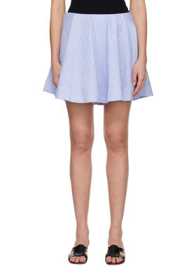 Ganni 女士 迷你裙 蓝色 Stripe Circle 短裙