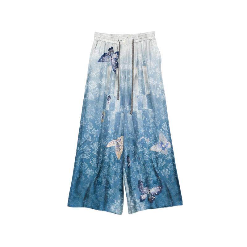 Pierre-Louis Mascia 女士 SS26 长裤 印花真丝裤子