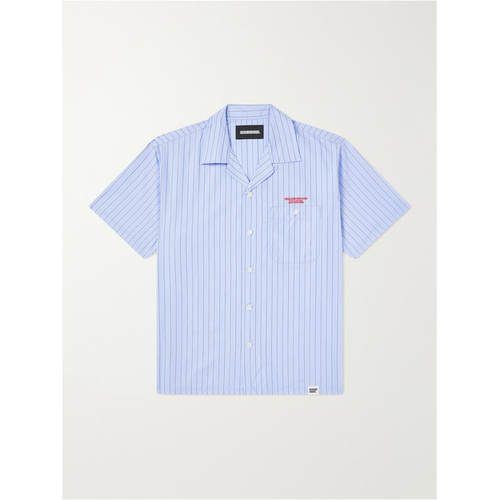NEIGHBORHOOD 男士 FW26 衬衫 Camp-Collar Logo刺绣条纹棉质