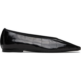 Totême 女士 芭蕾鞋 黑色 Minimalist Croco-Embossed