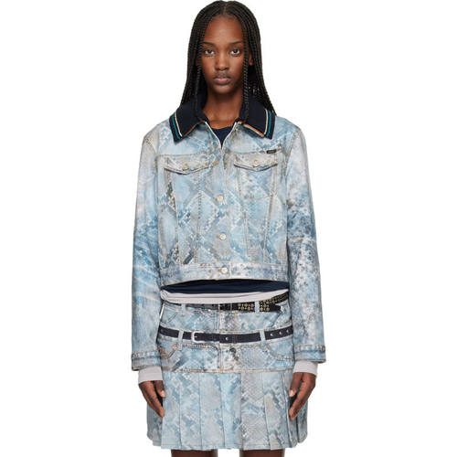 Andersson Bell 女士 夹克 蓝色 Python Fade Printed 牛仔
