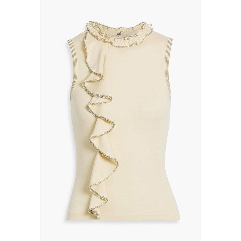 Ulla Johnson 女士 背心 Brea 荷叶边羊毛上衣