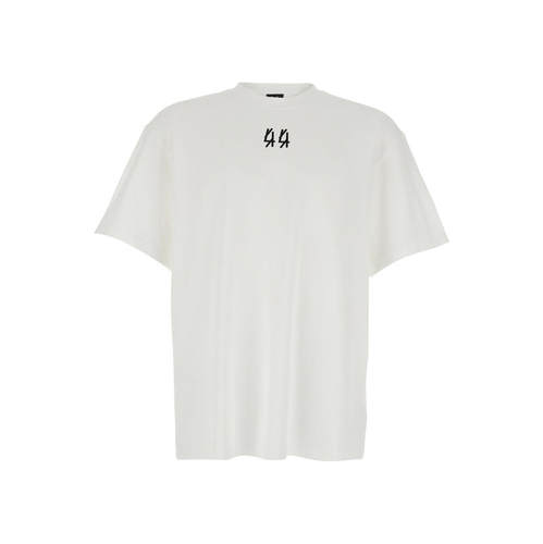 44 LABEL GROUP 男士 T恤 Back 白色水手领前Logo长款徽标棉质()