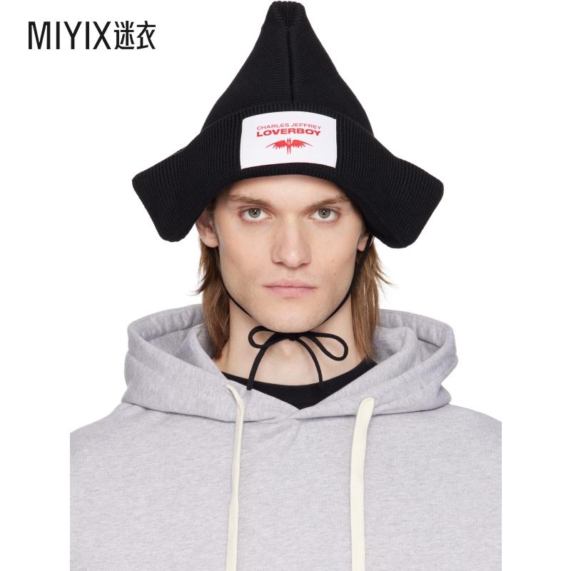 Charles Jeffrey Loverboy 男款黑色 Paper Boat 毛线帽 迷衣时尚