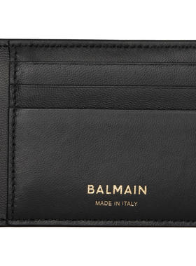 Balmain 男士 卡包 黑色 Calfskin Leather Anthem 卡包