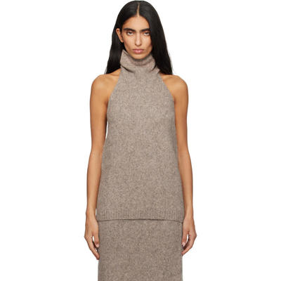 Lauren Manoogian 女士 背心 灰褐色 Loft 绕颈上装