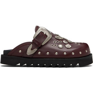 Toga 男士 穆勒鞋 独家发售酒红色 Eyelet Metal Sabot