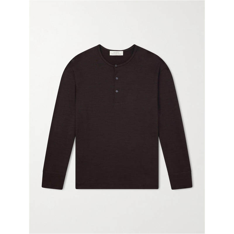 Studio Nicholson 男士 FW26 T恤 棉针织亨利领图片