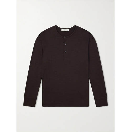 Studio Nicholson 男士 FW26 T恤 棉针织亨利领