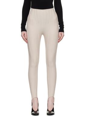 Mugler 女士 运动紧身裤 米色 Corseted 紧身裤