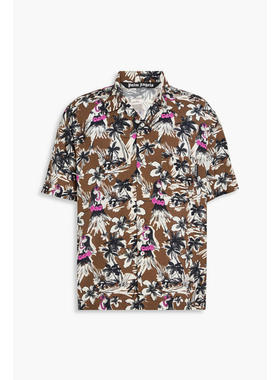 Palm Angels 男士 衬衫 Hula 印花真丝薄稠衬衫