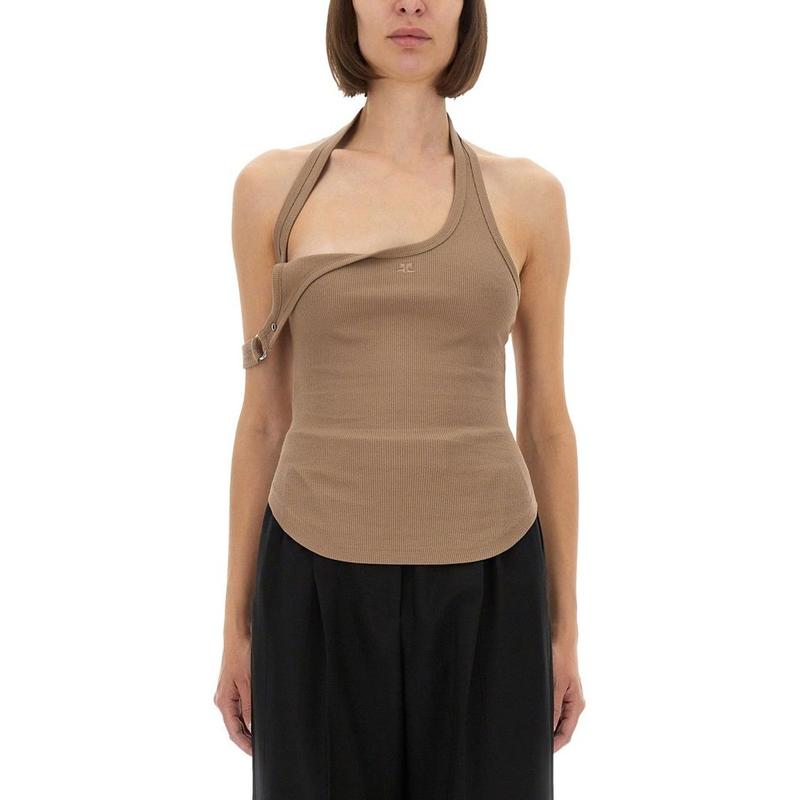 Courrèges 女士 FW25 背心 不對稱扣環背心