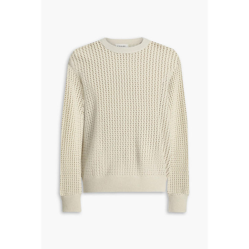 FRAME 男士 毛衣 洞洞针织羊毛棉混纺毛衣