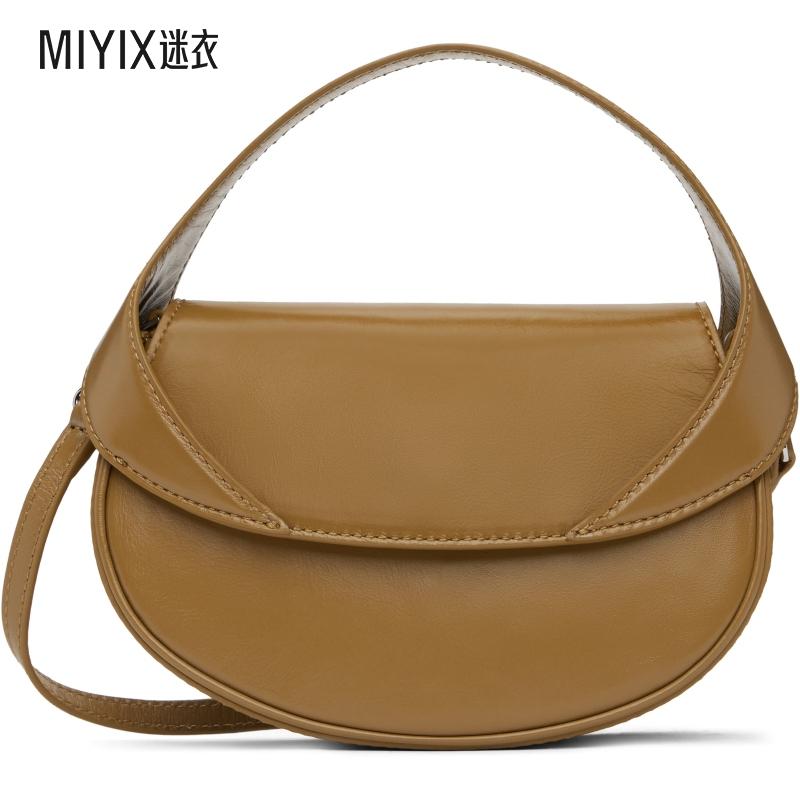 By Far 女士棕色 Hari Creased Leather 手提包 迷衣时尚