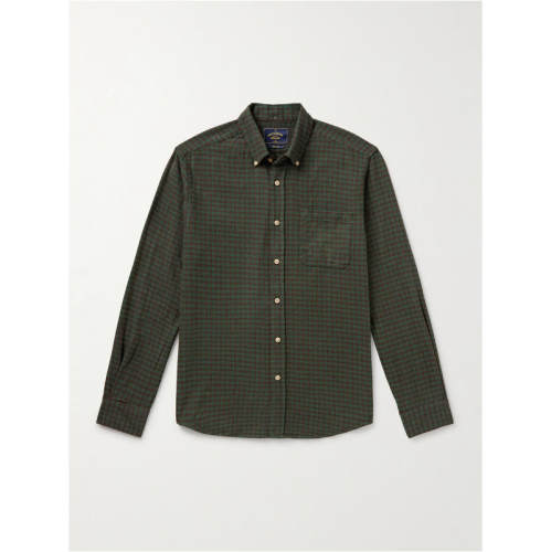 PORTUGUESE FLANNEL 男士 衬衫 Lago 领尖带扣式格纹棉质法兰绒