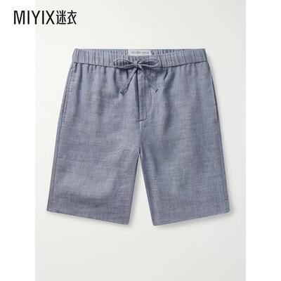 Frescobol Carioca 男士Felipe 修身亚麻棉混纺抽绳短裤 迷衣时尚