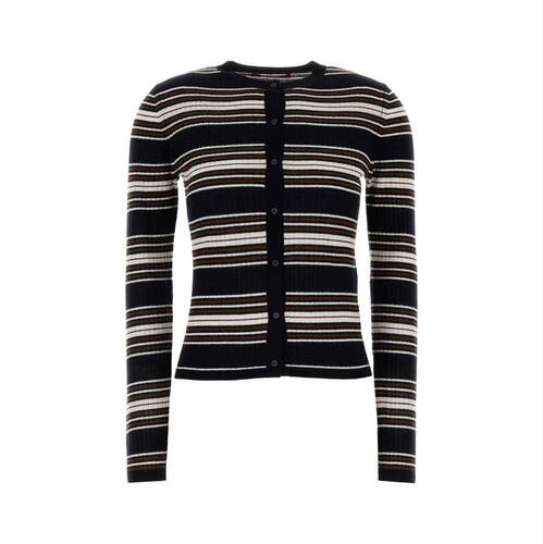 MM STUDIO 女士 FW26 开衫 Piombo 刺绣真丝混纺针织