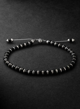 MAOR 男士 手链 Sapet 纯银银色,玛瑙绳子手链