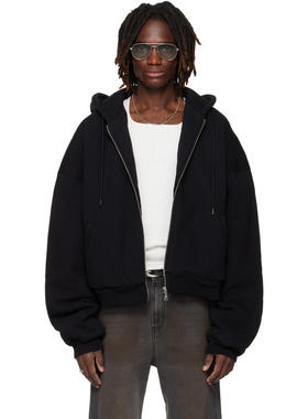 LỰU ĐẠN 男士 卫衣 独家发售黑色填充连帽衫