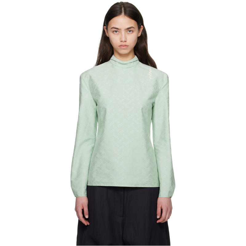 Marni 玛尼 女士 SS25 罩衫 绿色 Confetti Cotton Jacquard 衬衫图片